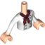 Набор LEGO Torso Friends - White Chef's Jacket and Dark Red Neckerchief, Light Flesh