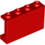 Набор LEGO Panel 1 x 4 x 2 with Side Supports - Hollow Studs, Красный
