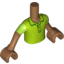 Набор LEGO Torso Friends Boy Bright Green Polo Shirt with Short Sleeves Print, Medium Dark Flesh Arms and Hands, Medium Dark Flesh