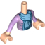 Набор LEGO Torso Friends Medium Lavender Jacket with Bright Light Blue Scarf Print, Light Flesh Arms with Hands with Lavender Sleeves Print, Light Flesh