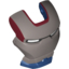 Набор LEGO Minifig Visor Top Hinge with Silver Face Shield, White Eyes and Dark Red Trim Print, Темно-синий
