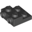 Набор LEGO Plate Special 2 x 2 x 0.667 with Two Studs On Side and Two Raised, Черный