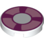 Набор LEGO Tile Round 2 x 2 with Bottom Stud Holder with Magenta and Bright Pink Life Preserver Print, Белый