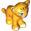 Набор LEGO Tiger Cub with Blue Eyes, Dark Pink Nose and Dark Brown Stripes Print, Bright Light Orange