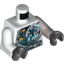 Набор LEGO Torso with Nindroid Components and Ice Logo Print / Flat Silver Arm Left / White Arm Right / Black Hands, Белый