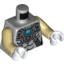 Набор LEGO Torso Chima Silver Armor with Straps and Blue Round Jewel (Chi) Print / Tan Arms / White Hands, Светлый сине-серый