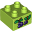 Набор LEGO Brick 2 X 2 with Stylised Berries Print, Лайм