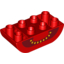 Набор LEGO Duplo Brick 2 x 4 Curved Bottom with Tomato Yellow Seeds and Black Cavity Print, Красный