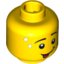 Набор LEGO Minfig Head - Sweat Drops, Tongue Out and White Pupils Print [Hollow Stud], Желтый
