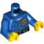 Набор LEGO Torso Police Shirt, Gold Badge, Gold Buckle and Black Belt with Pouches Print / Blue Arms / Yellow Hands, Голубой