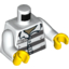 Набор LEGO Torso Town Prisoner Number 86753, Dark Bluish Gray Stripes, Buttons, Hairy Chest Print / White Arms / Yellow Hands, Белый
