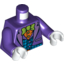 Набор LEGO Torso Batman Suit with Blue Vest, Orange Shirt and Green Bow Tie Print / Dark Purple Arms / White Hands, Темно-фиолетовый