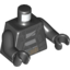 Набор LEGO Torso Leather Jacket, Convict Striped Shirt and Dark Tan Belt Print / Black Arms / Black Hands , Черный