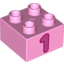 Набор LEGO Duplo Brick 2 x 2 with Number '1' Print, Ярко-розовый