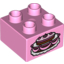 Набор LEGO Duplo Brick 2 x 2 with Fancy Cake Print, Ярко-розовый