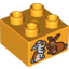 Набор LEGO Brick 2 x 2 with Two Rabbits Print, Bright Light Orange