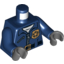 Набор LEGO Minifig Torso with Dual-sided Police Jacket and Gold Police Badge Print / Dark Blue Arms / Dark Bluish Gray Hands, Темно-синий
