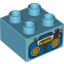 Набор LEGO Duplo Brick 2 x 2 with Radio Print, Medium Azure