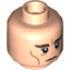 Набор LEGO Minifig Head Dual Sided Brown Eyebrows, Black Eyes with Pupils, Wrinkles, Neutral / Battle Print [Hollow Stud], Light Flesh