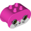 Набор LEGO Duplo Brick 2 x 4 x 2 Rounded Ends with Bunny Face with Green Eyes and Eyelashes Print, Темно-розовый