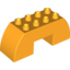 Набор LEGO Duplo, Brick 2 x 6 x 2 Curved with 2 x 2 Cutout on Bottom, Bright Light Orange