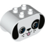 Набор LEGO Duplo Brick 2 x 4 x 2 Rounded Ends with Dog Face with Black Ears and Blue Eyes Print, Белый