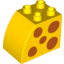 Набор LEGO Duplo Brick 2 x 3 x 2 with Curved Top and Dark Orange Spots Print on Both Sides, Желтый