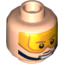 Набор LEGO Minifigure Head Dual Sided - Orange Visor and Headset Stern / Angry Print [Hollow Stud], Light Flesh