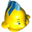 Набор LEGO Fish with Large Eyes, Medium Blue Dorsal and Tail Fin and Blue Stripes on Top Print (Flounder / Fabius), Желтый