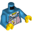 Набор LEGO Torso Pink Apron with White Stripes with Ice Cream Cone and 'MIKE' Name Tag Print / Dark Azure Arms / Yellow Hands, Dark Azure