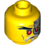 Набор LEGO Minifig Head Alien with Red Eyes, Head Plates Print (Evil Wu) [Hollow Stud], Желтый