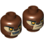 Набор LEGO Minifig Head Dual Sided Alien Chima Lion with Orange Eyes, Tan Face and Brown Nose, Closed Mouth / Open Mouth Print (Lavertus) [Hollow Stud], Красно-коричневый