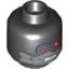 Набор LEGO Minifig Head Nindroid with Red Eyes and Mask Print [Hollow Stud], Черный