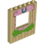 Набор LEGO Panel 1 x 6 x 6 with Window with Pink Wood Frame, Horseshoe, Heart and Leaves Print, Tan