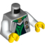 Набор LEGO Torso Ninjago Robe with Green Sash, Asian Characters and Gold Snake Emblem Print / White Arms / Yellow Hands, Светлый сине-серый