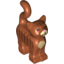 Набор LEGO Cat Standing New Style with Dark Tan Chest and Muzzle, Brown Stripes, and Bright Pink Nose Print, Темно-оранжевый