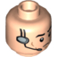 Набор LEGO Minifig Head Black Eyebrows, Cheek Lines and Headset Print [Hollow Stud], Light Flesh