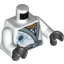 Набор LEGO Torso Ninjago Robe with Silver Sash and Ice Power Emblem Print / White Arms / Black Hands, Белый