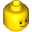 Набор LEGO Minifig Head Dual Sided Black Eyebrows, Lopsided Smile / Open Mouth Scared Print (Emmet) [Hollow Stud], Желтый