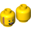 Набор LEGO Minifig Head Sideburns and Open Mouth Smile with Teeth and Tongue Print [Hollow Stud], Желтый