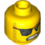 Набор LEGO Minifig Head Male Eyepatch Silver with Rivets, Gold Tooth, Stubble Print (MetalBeard) [Hollow Stud], Желтый