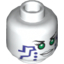 Набор LEGO Minifig Head Dual Sided Purple Circuitry, Green Eyes / Red Eyes [Pixal] [Hollow Stud], Белый