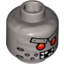 Набор LEGO Minifig Head Alien with Red Eyes, Metal Eyebrows with Rivets, Broken Teeth and Stubble Bolts Print [Hollow Stud] , Flat Silver