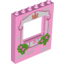 Набор LEGO Panel 1 x 6 x 6 with Window with Light Pink Frame, Bricks, Crown, Butterfly, Roses and Leaves Print, Ярко-розовый