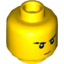 Набор LEGO Minifig Head Male Stern Eyebrows (one Scarred), White Pupils, Brown Chin Dimple Print [Hollow Stud], Желтый