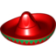 Набор LEGO Minifig Hat, Mexican Sombrero with Green Print around Brim, Красный