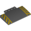 Набор LEGO Slope Curved 5 x 8 x 2/3 with Yellow Danger Stripes Print, Темный сине-серый