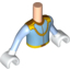 Набор LEGO Torso Friends Bright Light Blue Top with Gold Necklace Print, Light Flesh Arms with Hands with Bright Light Blue Sleeves and White Gloves Print, Light Flesh