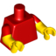 Набор LEGO Torso Plain with Half Printed Arms, Красный