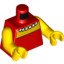 Набор LEGO Torso with White Beaded Necklace / Yellow Arms / Yellow Hands, Красный